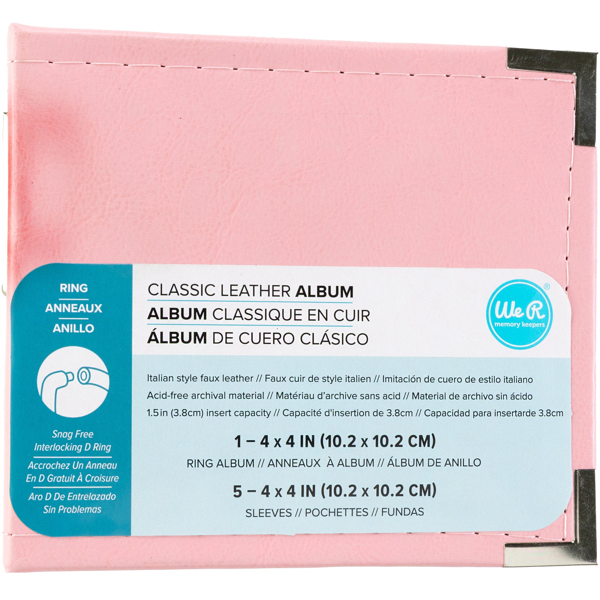 We R Classic Leather D-Ring Album 4"X4"