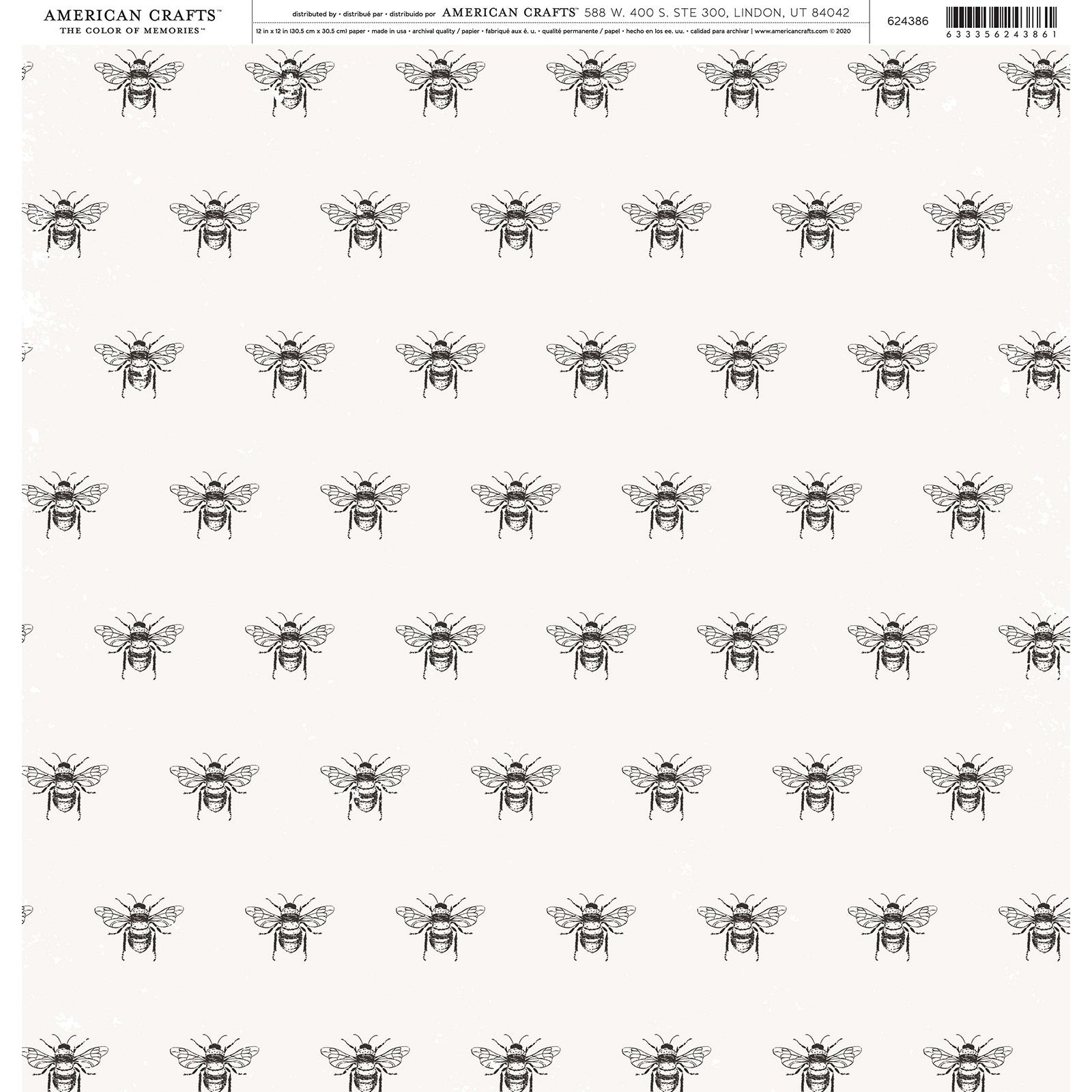 American Crafts Single-Sided 12x12" Patterned Cardstock - 25 sheets, Available in Multiple Designs