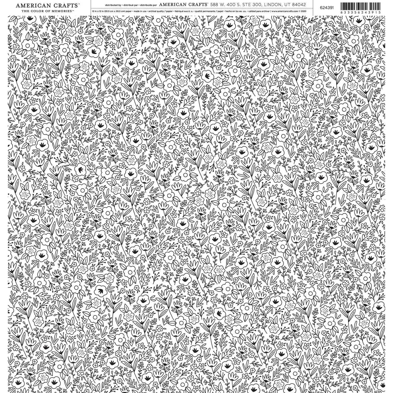 American Crafts Single-Sided 12x12" Patterned Cardstock - 25 sheets, Available in Multiple Designs