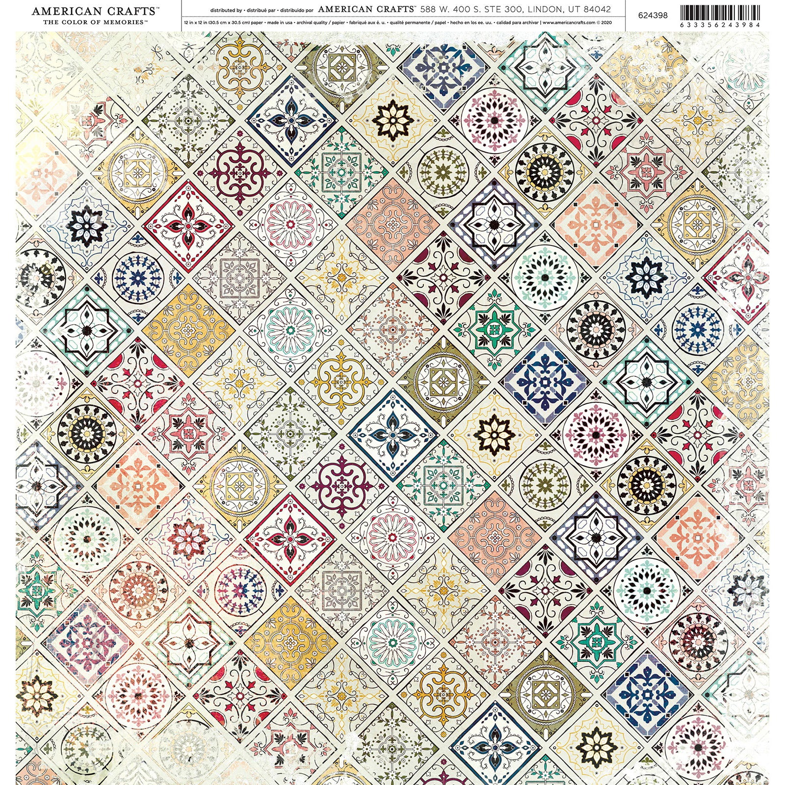 American Crafts Single-Sided 12x12" Patterned Cardstock - 25 sheets, Available in Multiple Designs