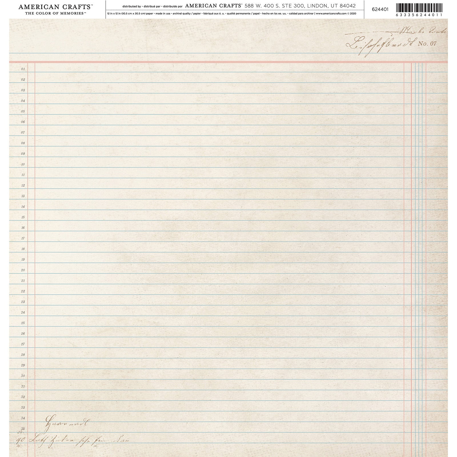 American Crafts Single-Sided 12x12" Patterned Cardstock - 25 sheets, Available in Multiple Designs