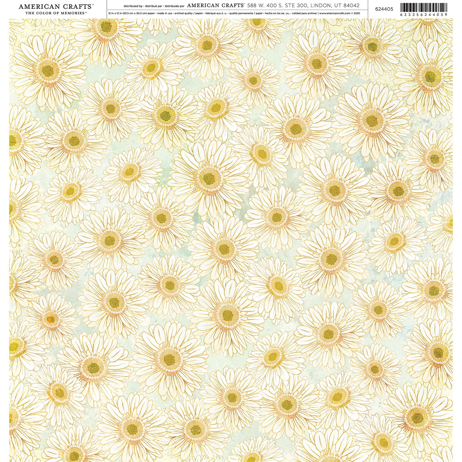 American Crafts Single-Sided 12x12" Patterned Cardstock - 25 sheets, Available in Multiple Designs