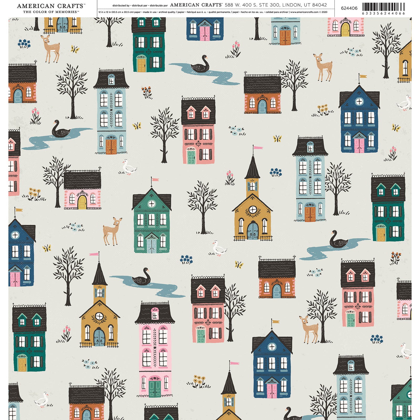 American Crafts Single-Sided 12x12" Patterned Cardstock - 25 sheets, Available in Multiple Designs