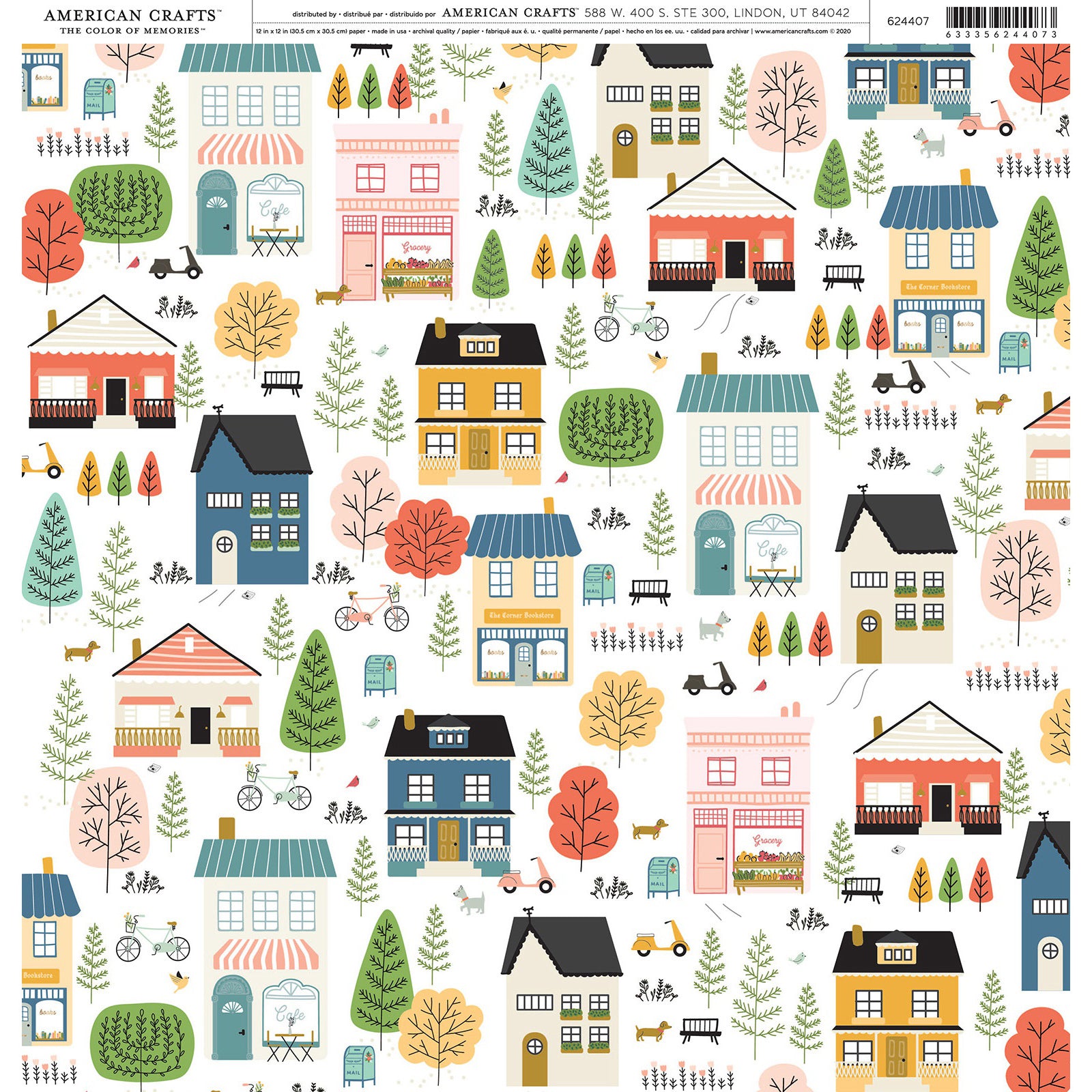 American Crafts Single-Sided 12x12" Patterned Cardstock - 25 sheets, Available in Multiple Designs
