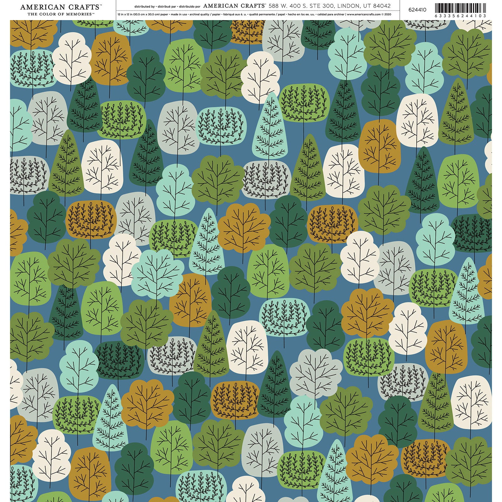 American Crafts Single-Sided 12x12" Patterned Cardstock - 25 sheets, Available in Multiple Designs