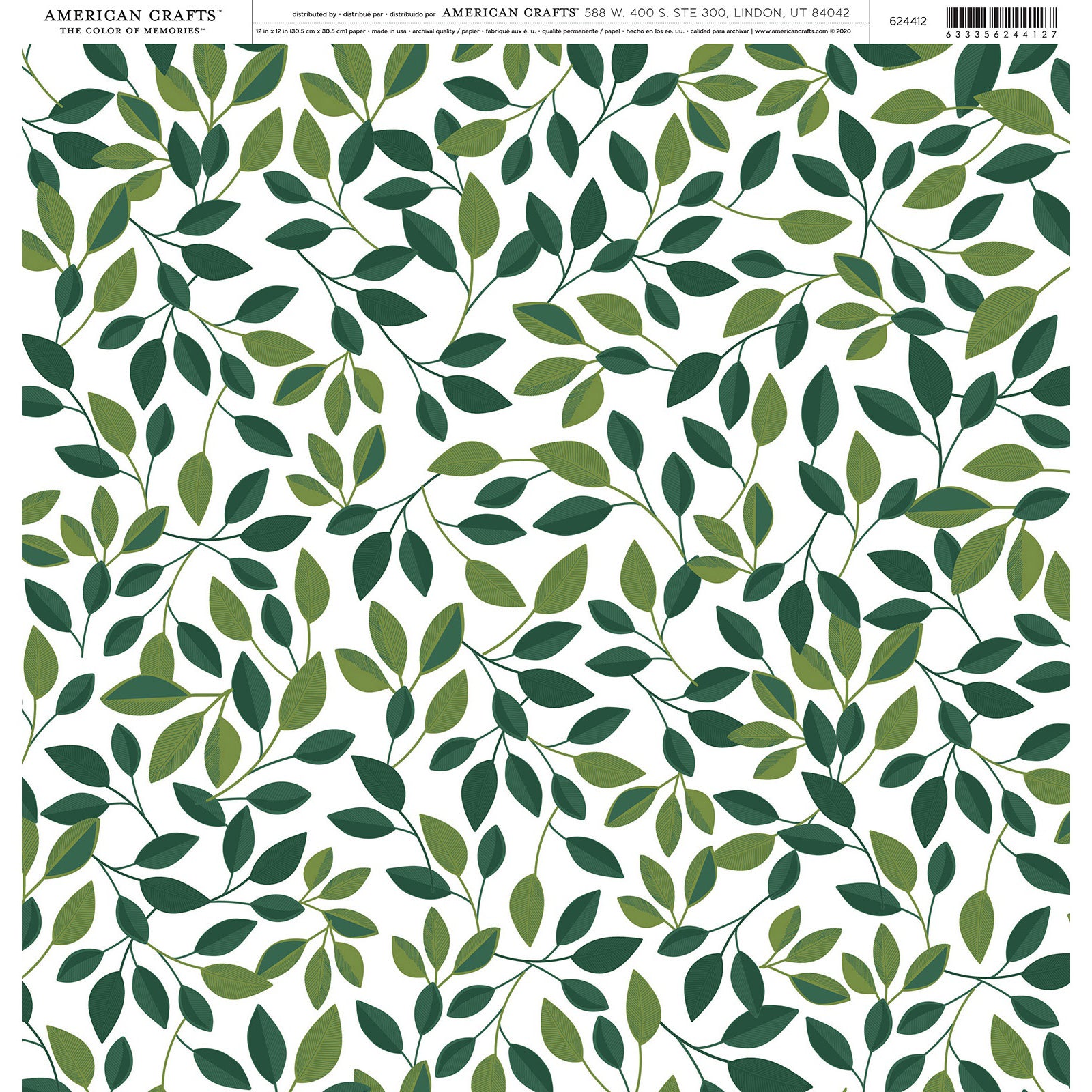 American Crafts Single-Sided 12x12" Patterned Cardstock - 25 sheets, Available in Multiple Designs