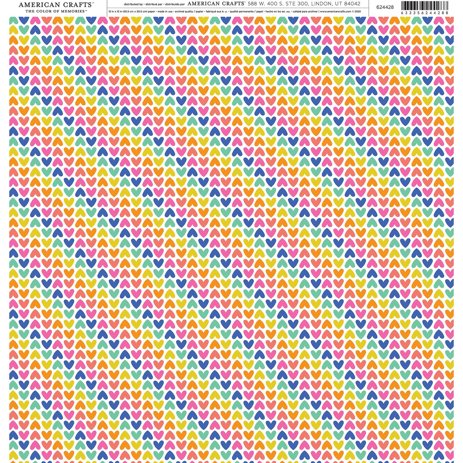 American Crafts Single-Sided 12x12" Patterned Cardstock - 25 sheets, Available in Multiple Designs