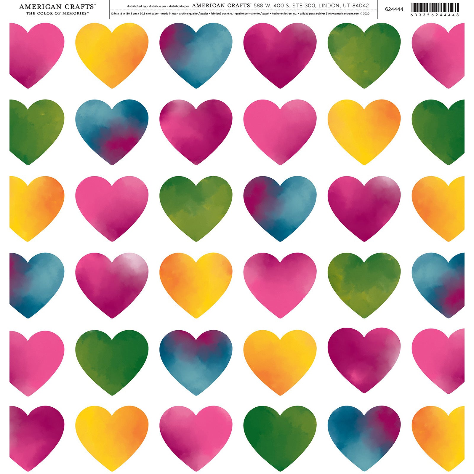 American Crafts Single-Sided 12x12" Patterned Cardstock - 25 sheets, Available in Multiple Designs