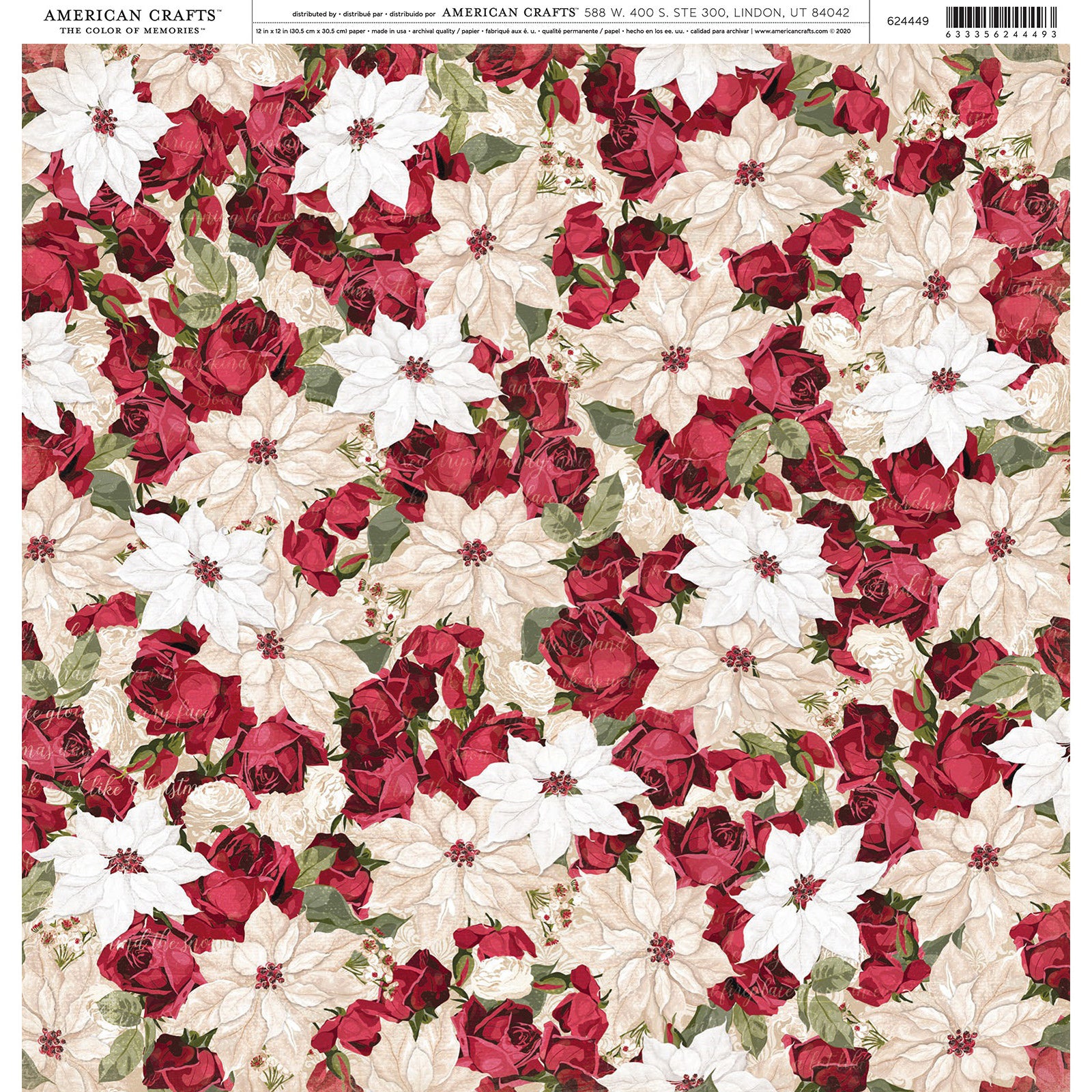 American Crafts Single-Sided 12x12" Patterned Cardstock - 25 sheets, Available in Multiple Designs