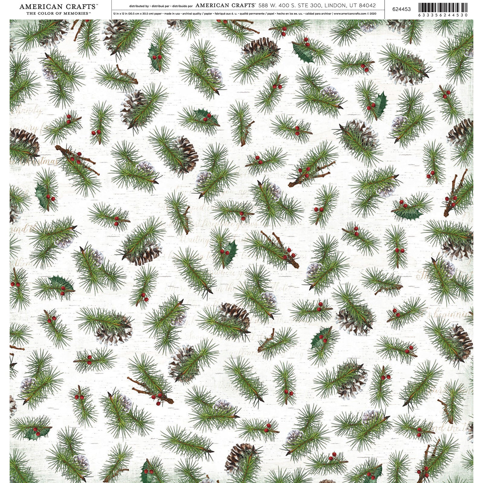 American Crafts Single-Sided 12x12" Patterned Cardstock - 25 sheets, Available in Multiple Designs