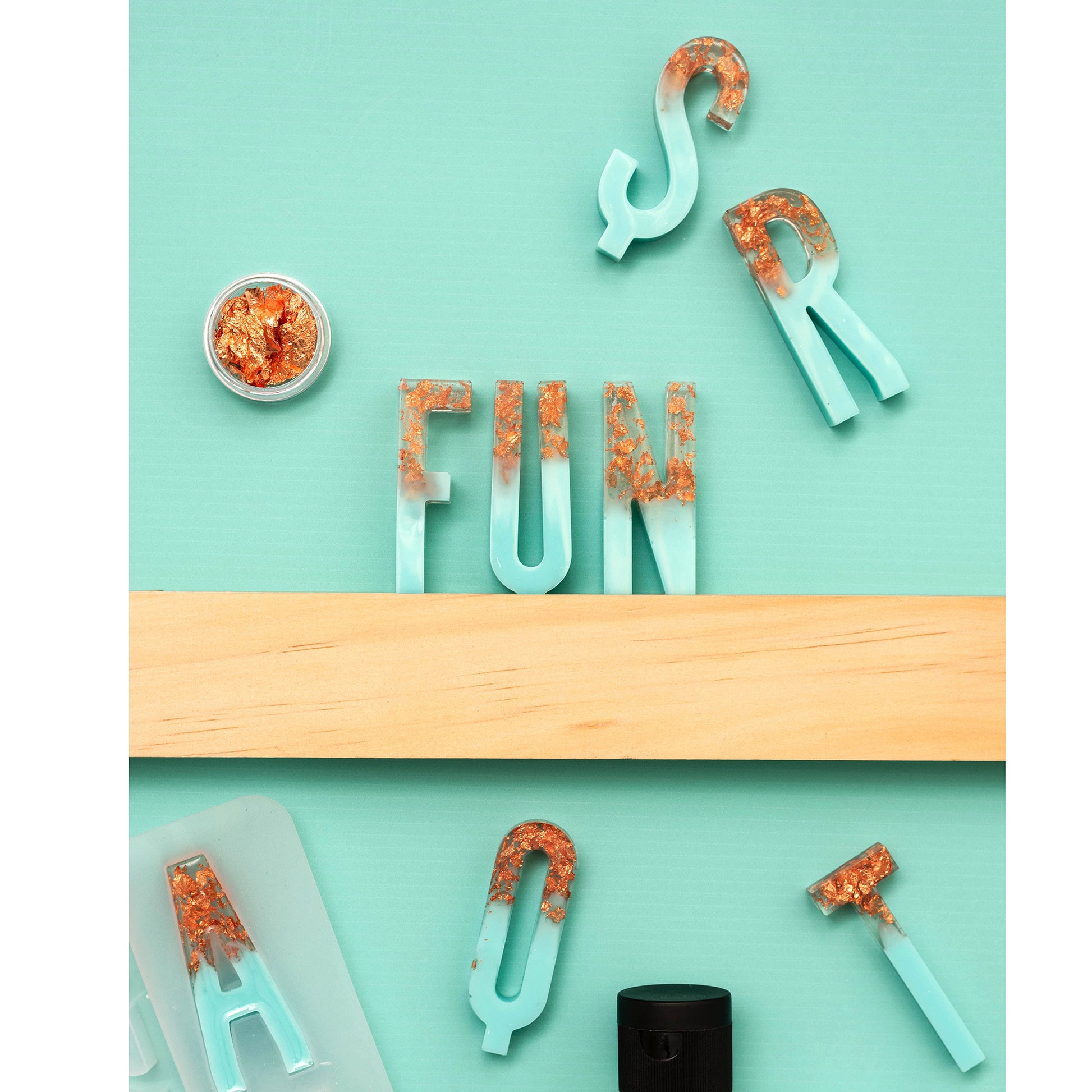 AC Color Pour Letter Ledge Resin Mold Set