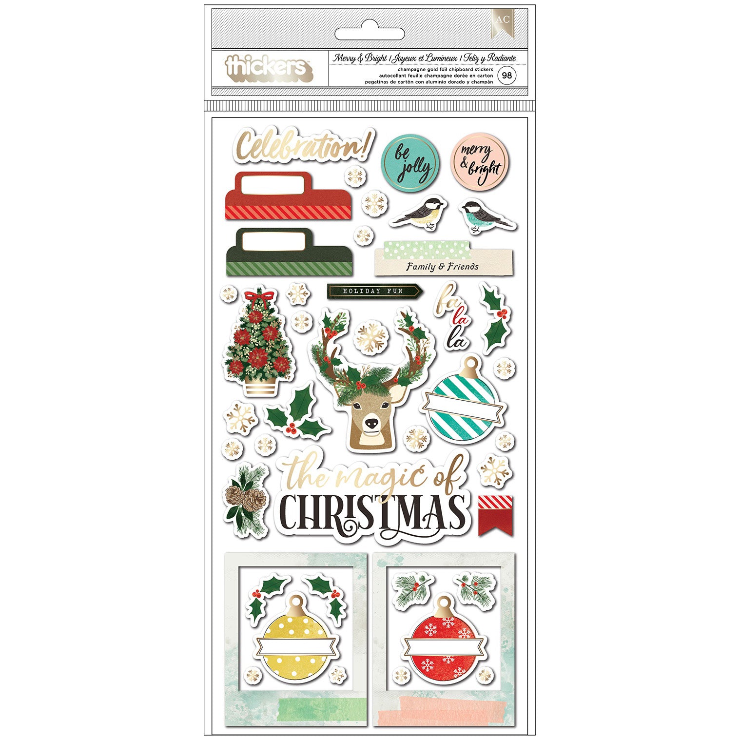 Vicki Boutin Merry & Bright Thickers Warm Stickers, 98pcs