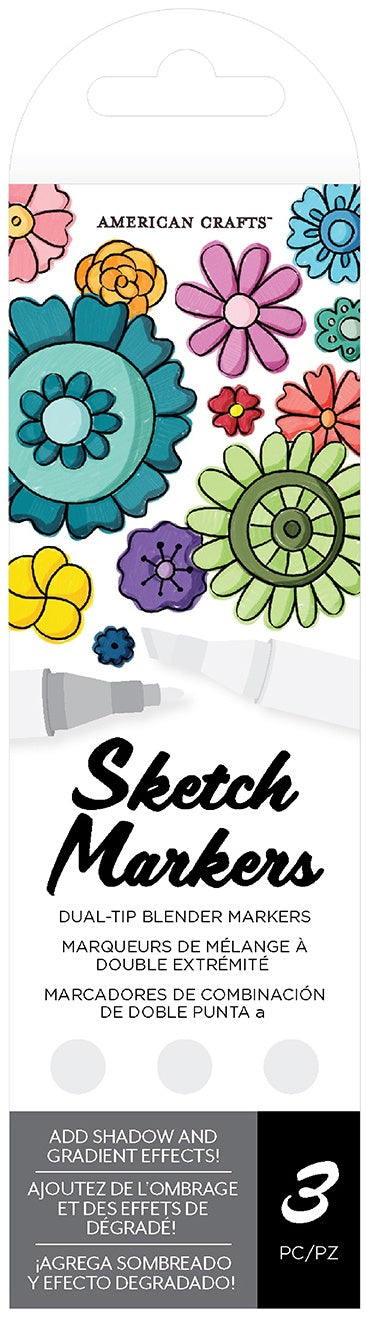 AC Sketch Markers Dual-Tip Alcohol Markers 3/Pkg
