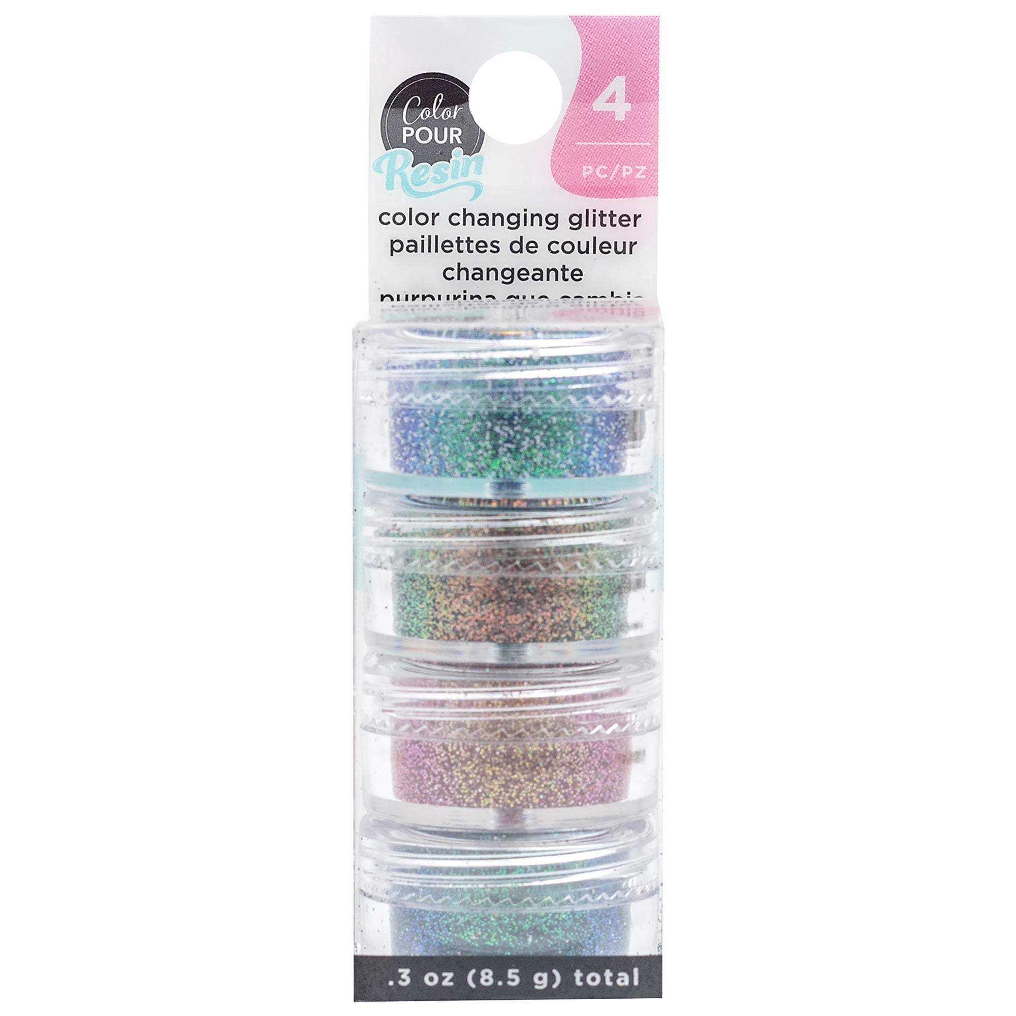 American Crafts Color Pour Resin Mix-Ins-Color Changing Glitter 4 Pack