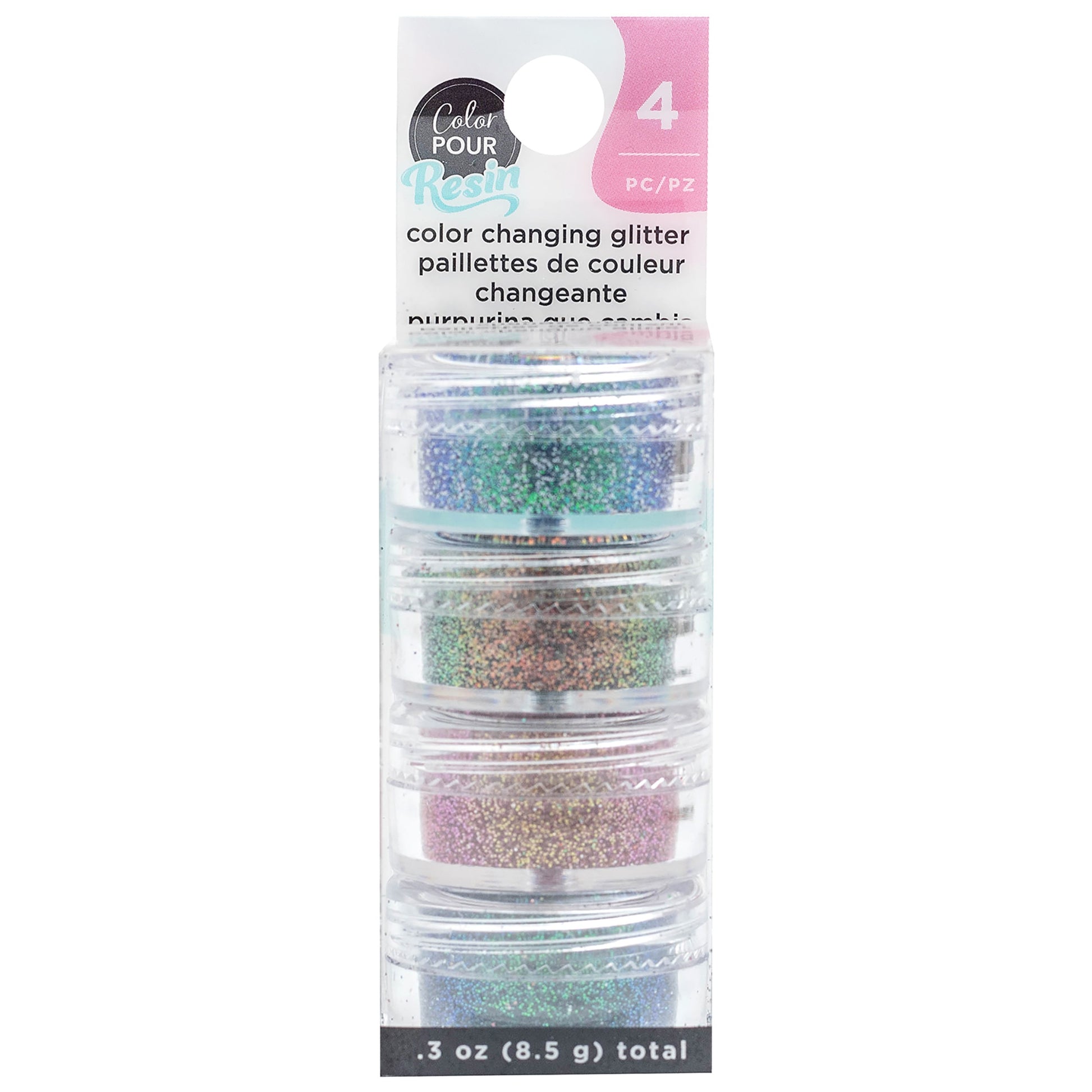 American Crafts Color Pour Resin Mix-Ins-Color Changing Glitter 4 Pack