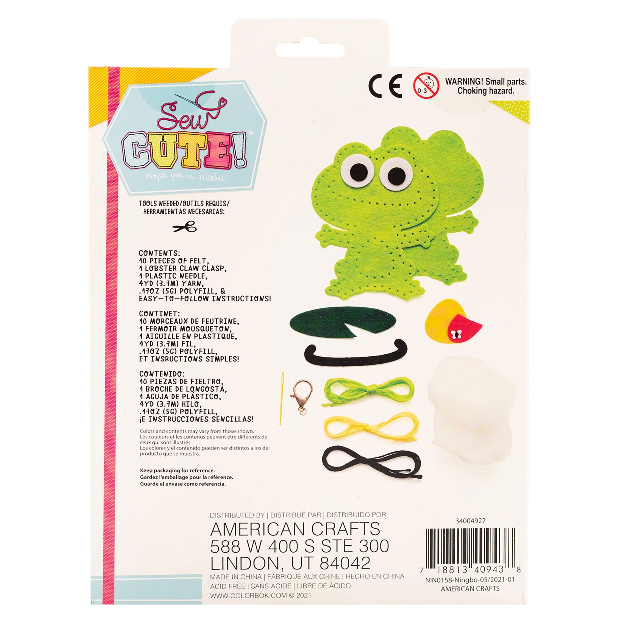 Sew Cute! Felt Frog Keychain Kit