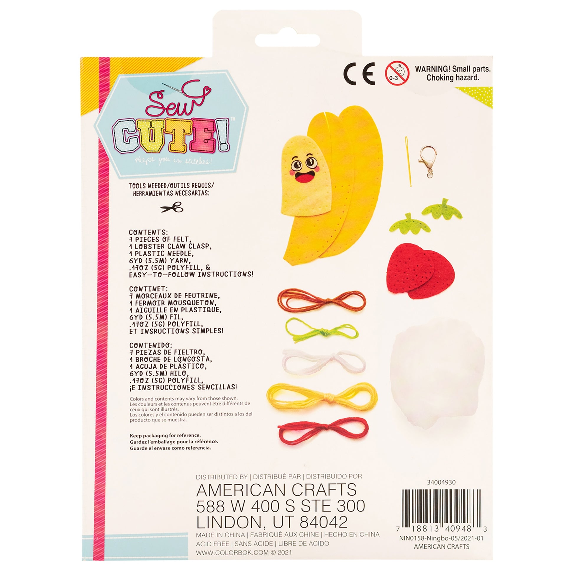 Sew Cute! Felt Banana Keychain Kit