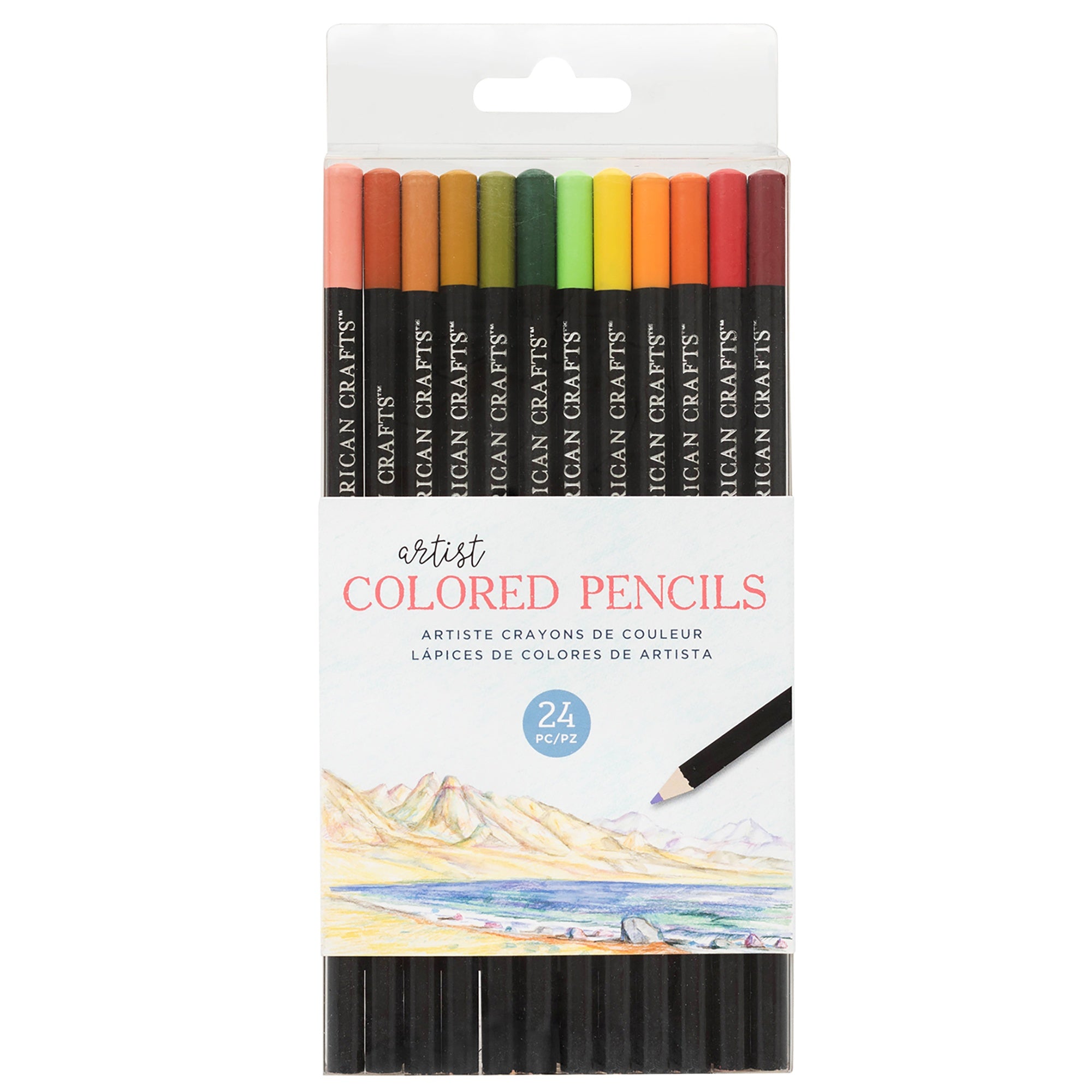 American Crafts Art Supply Basics 24pc Artist Colored Pencil Set