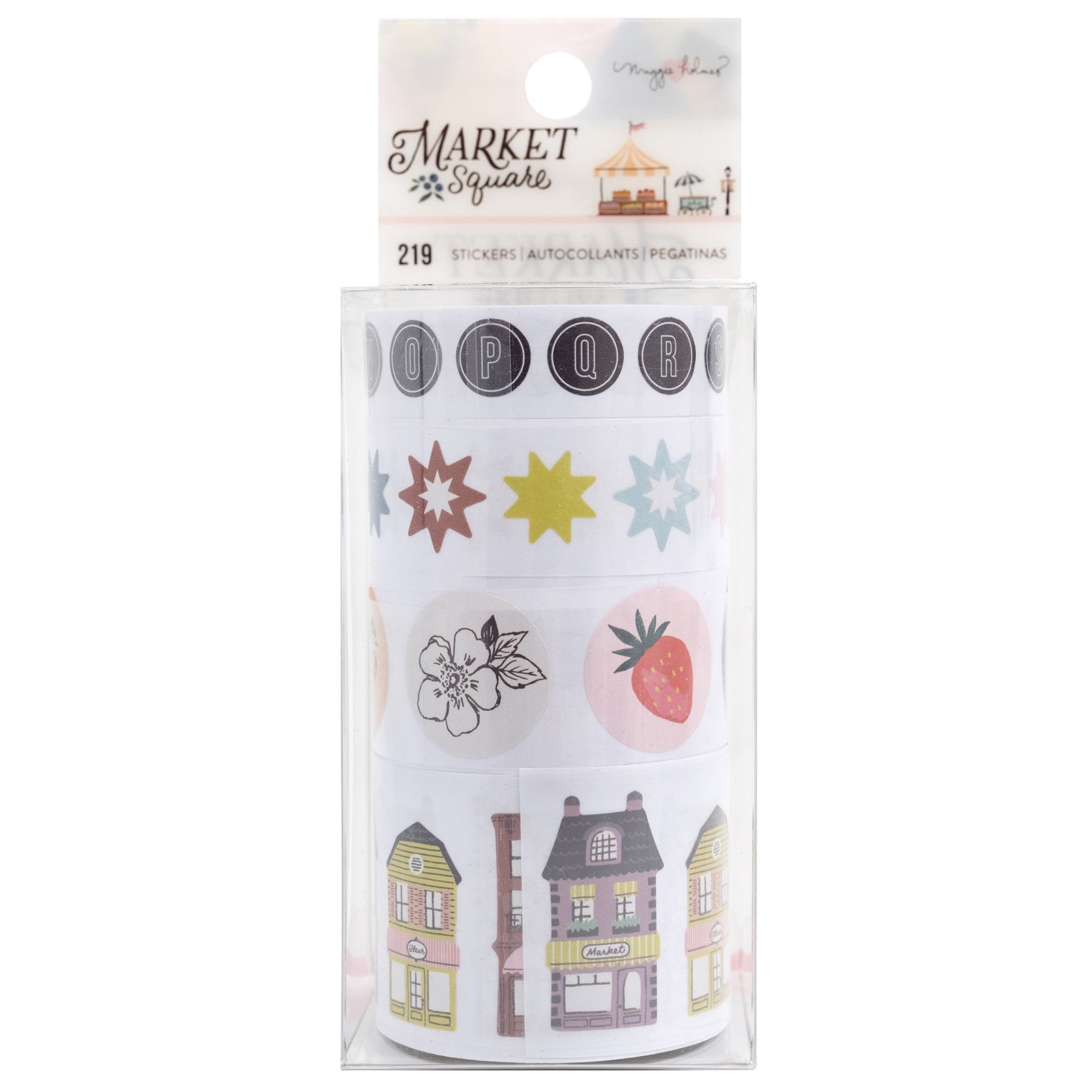 Maggie Holmes Market Square Sticker Rolls - 4 Rolls, 219pcs