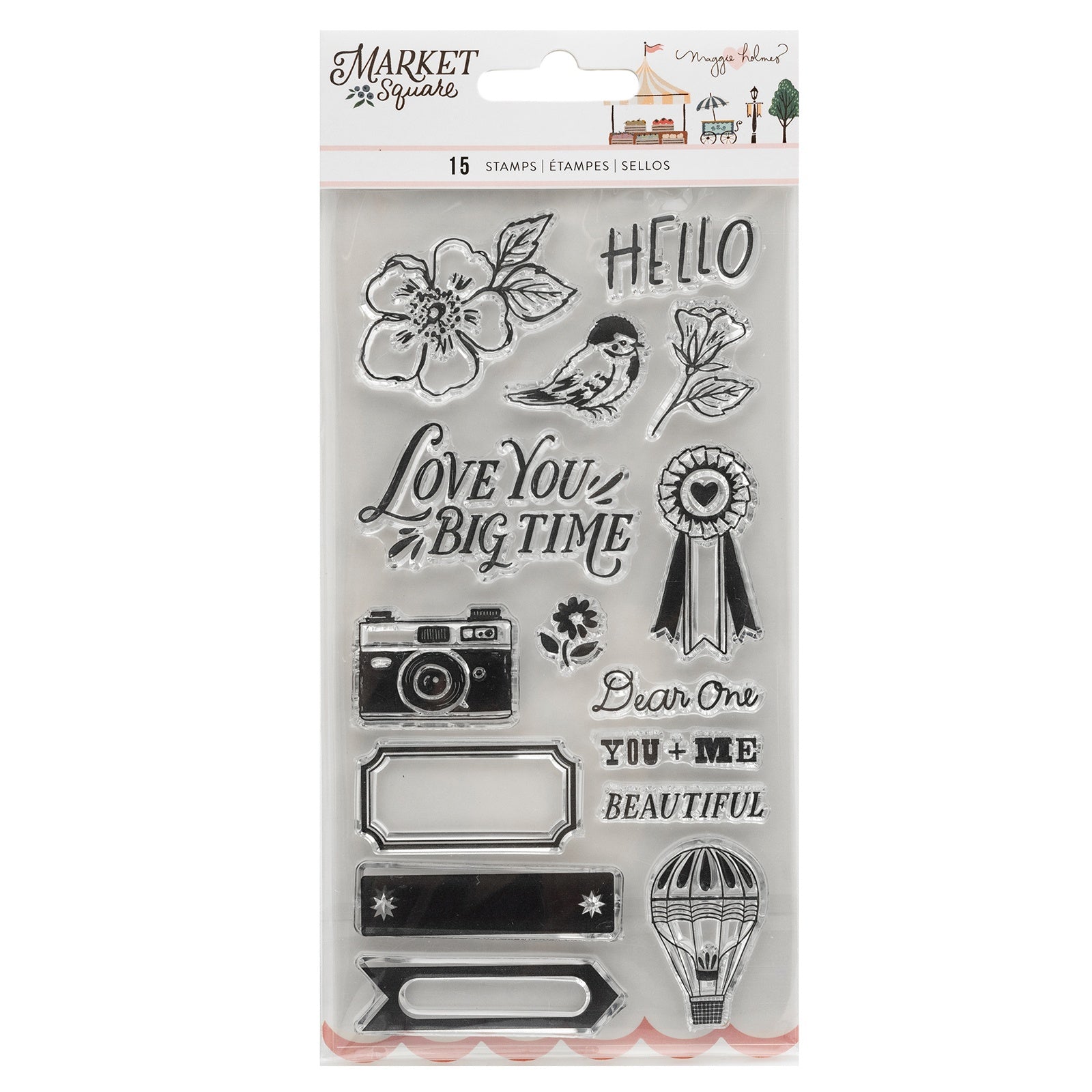 Maggie Holmes Market Square Acrylic Stamps 15 Pack