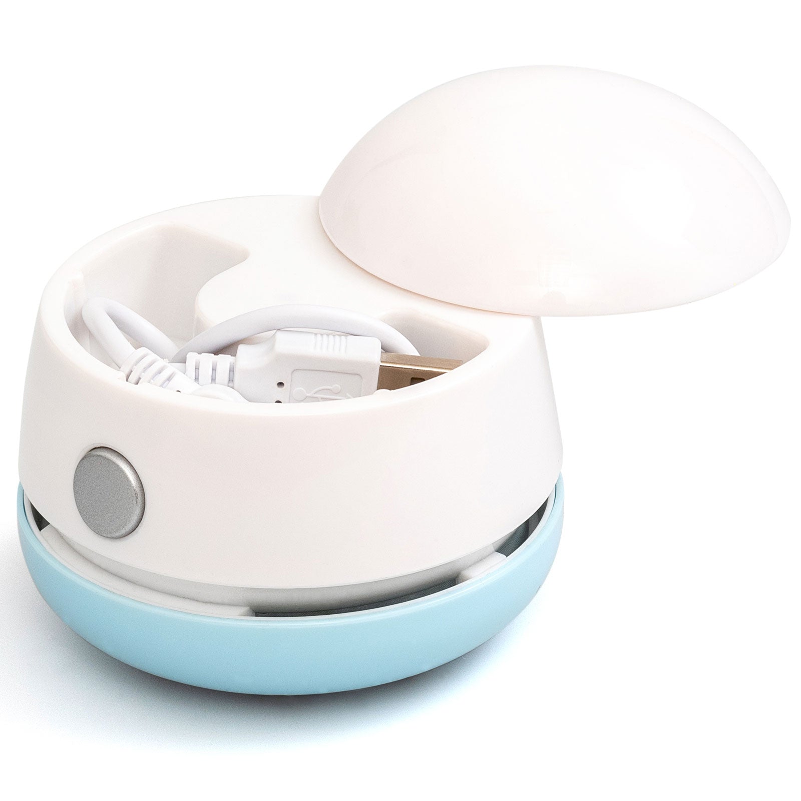 We R Makers Glitter Mini-Vac open showing the USB recharging cord
