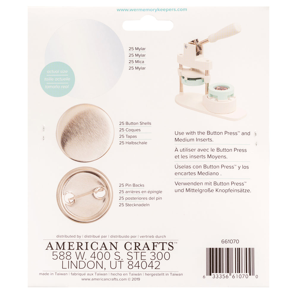 We R Makers Button Press Medium 37mm Button Pieces - 25 Pack – American ...