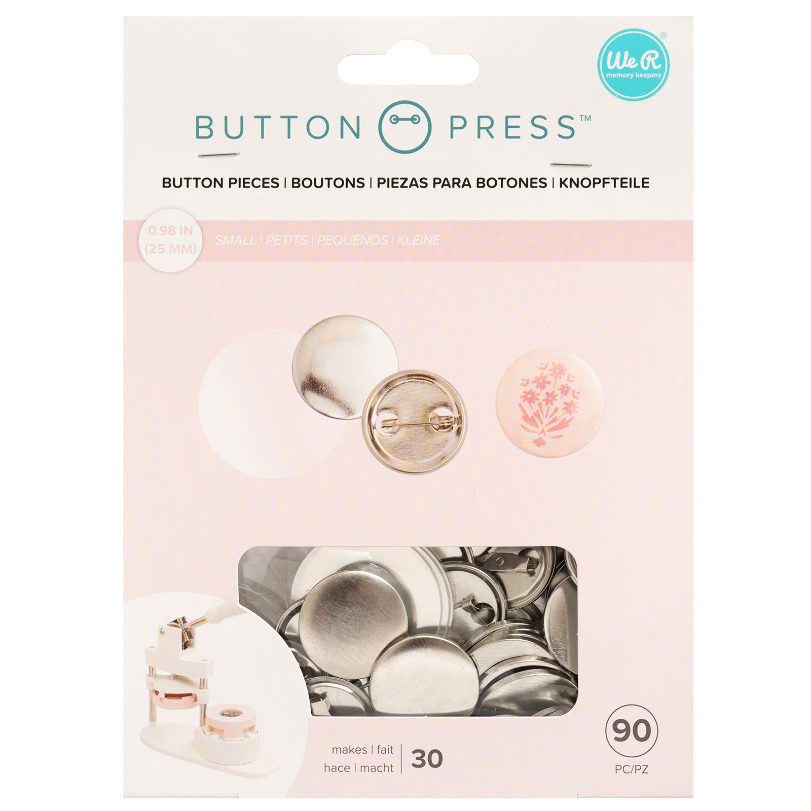 We R Makers Button Press Small 25mm Button Pieces - 30 Pack