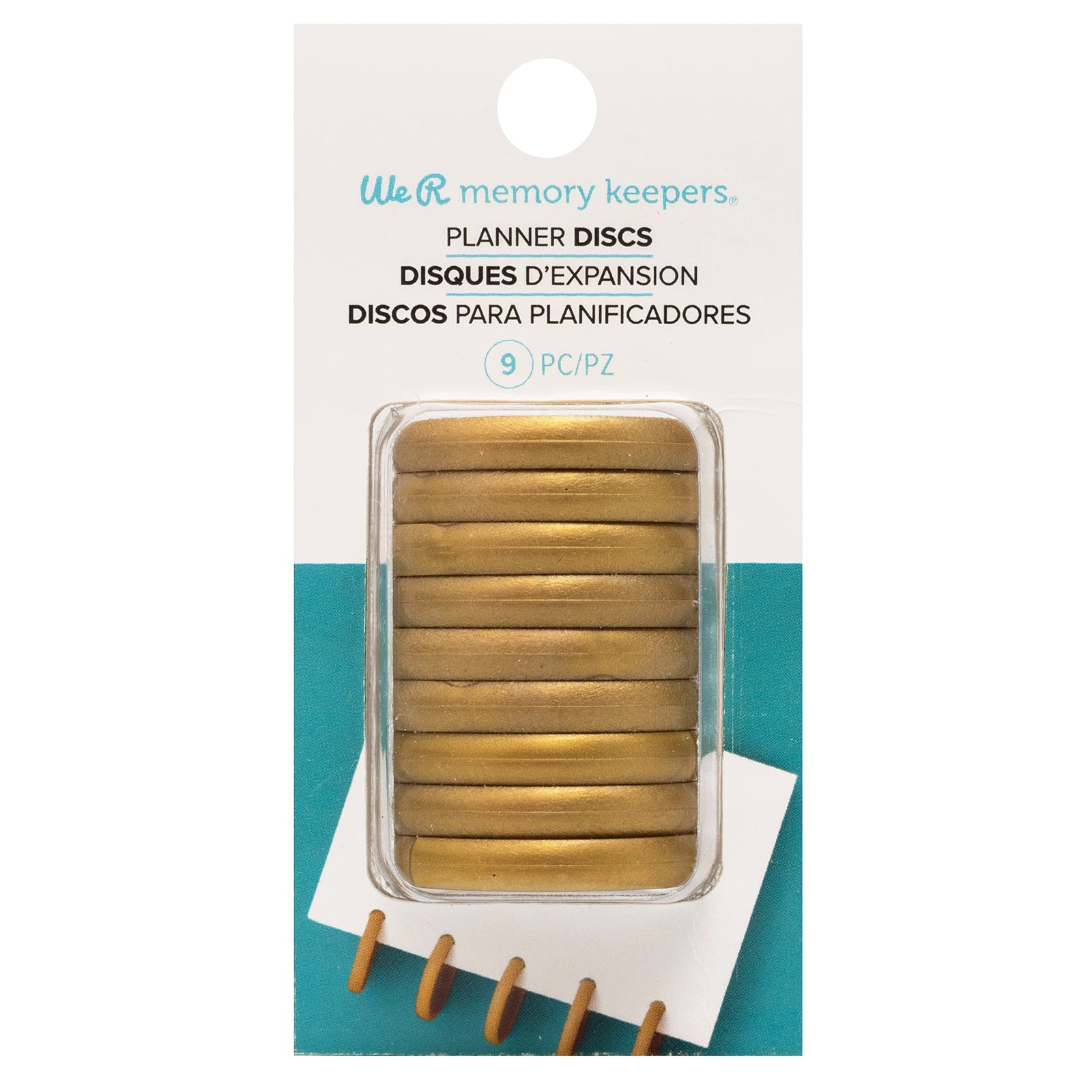 Crop-A-Dile Power Punch Planner Discs 9/Pkg-Gold