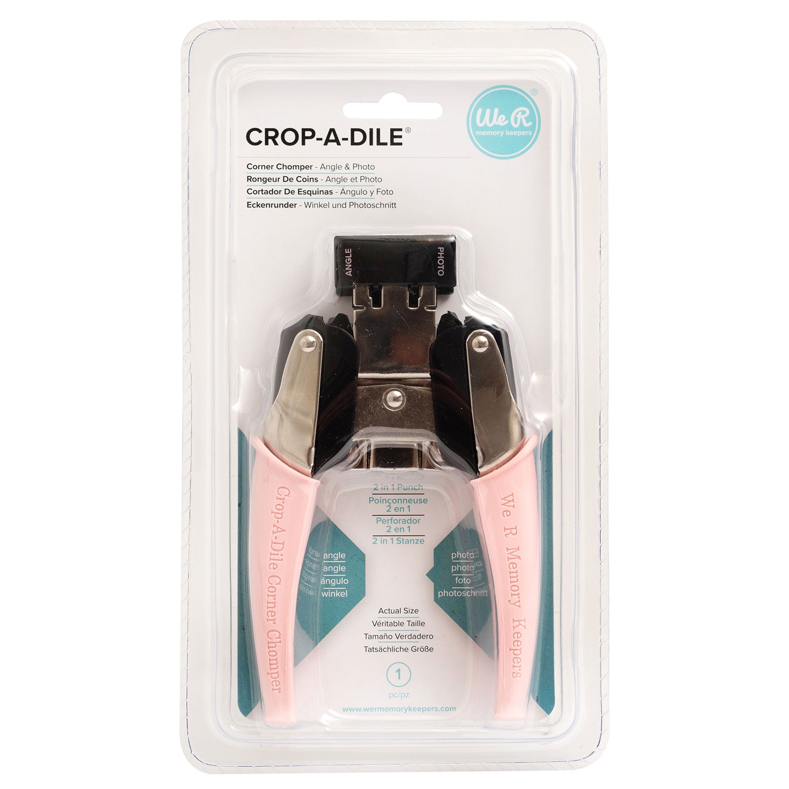 Front of packaging for We R Makers Crop-A-Dile Angle & Photo Corner Chomper Punch