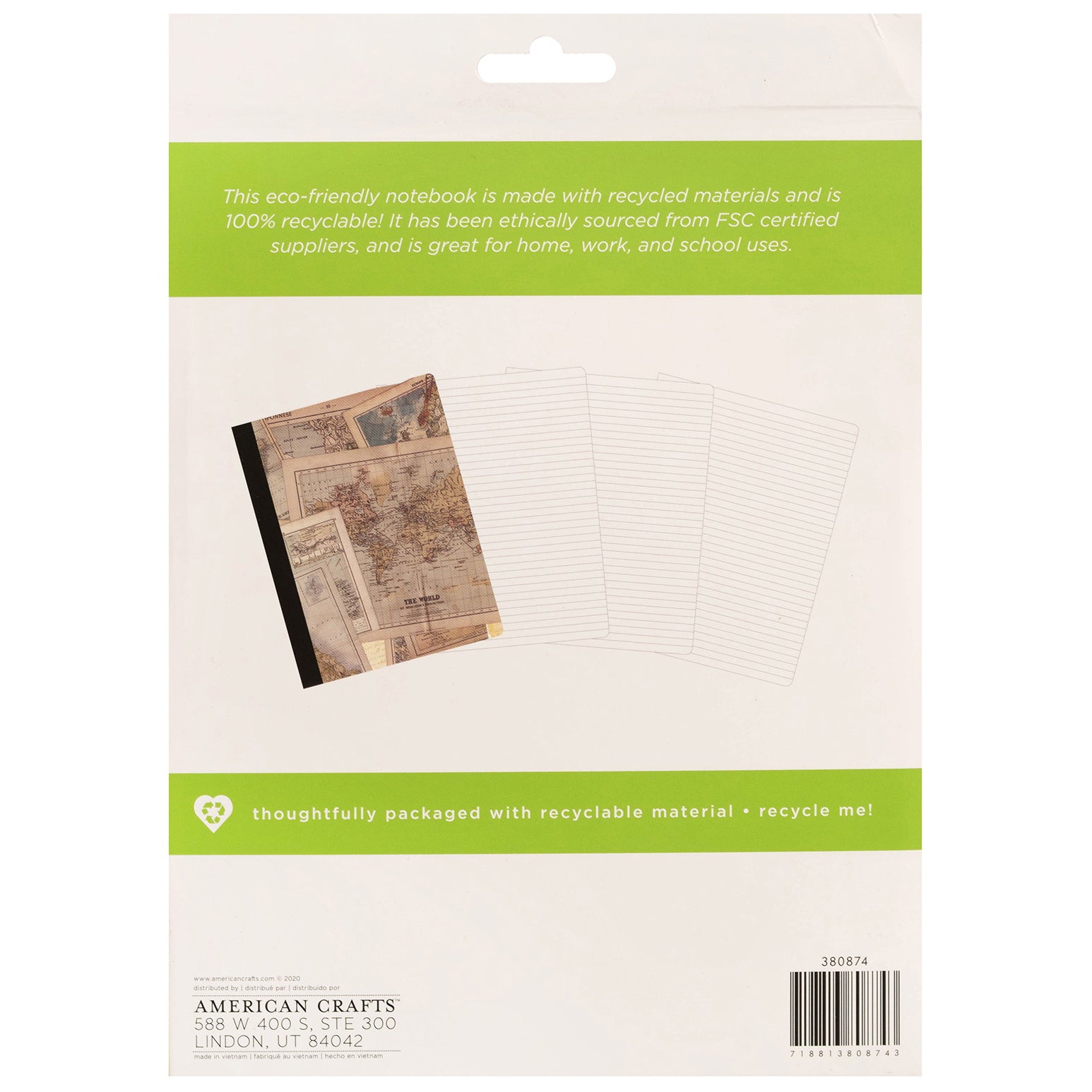 AC Sustainable Journaling 7.5 x 9.75" Maps Notebook