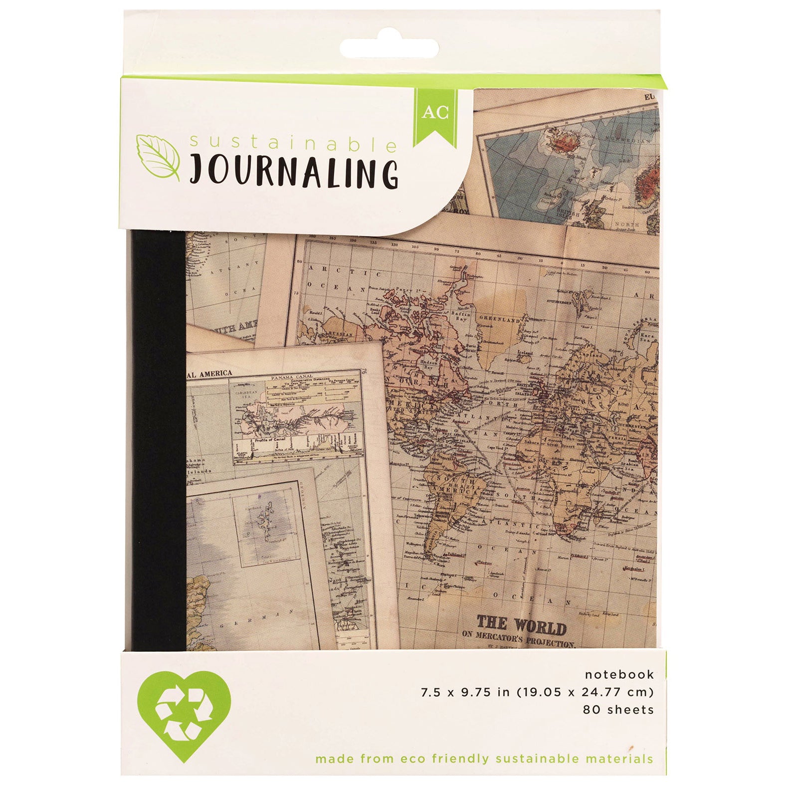 AC Sustainable Journaling 7.5 x 9.75" Maps Notebook