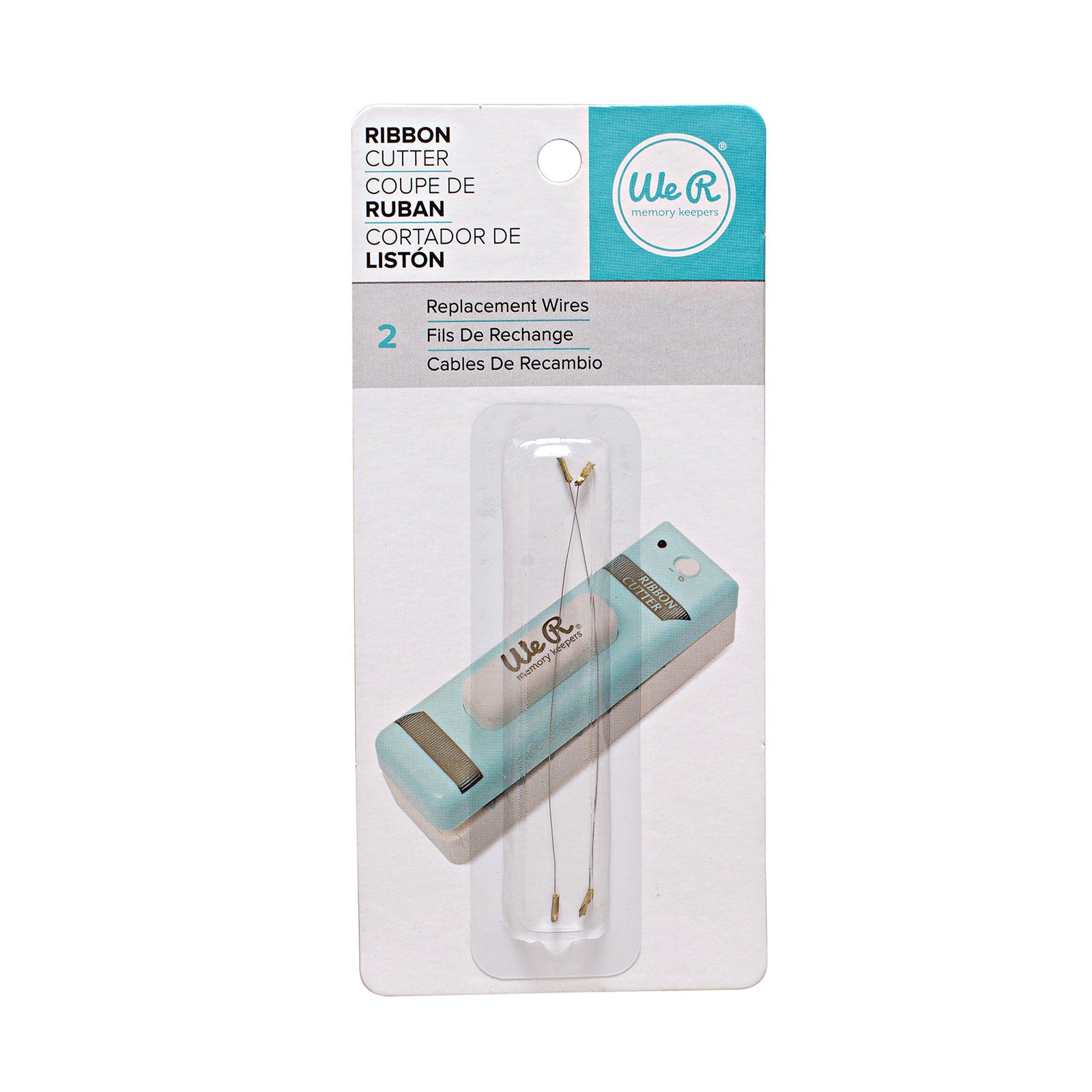 Front of packaging for We R Makers Ribbon Cutter Replacement Wires - 2 Pack