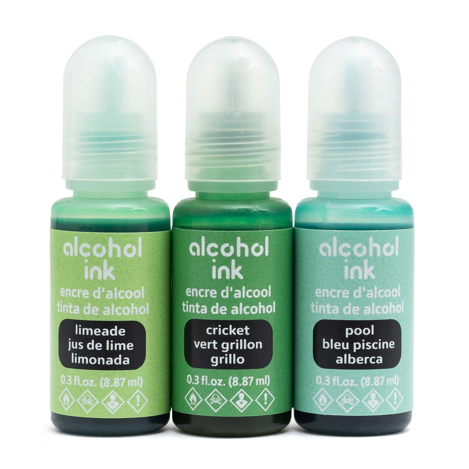 American Crafts Alcohol Ink 0.3oz 3/Pkg-Limeade