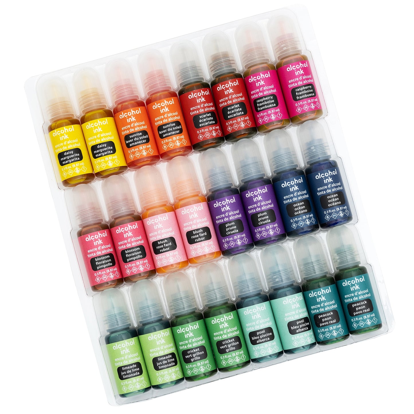 American Crafts Alcohol Ink 0.3oz 24/Pkg-Two each of 12 assorted colors