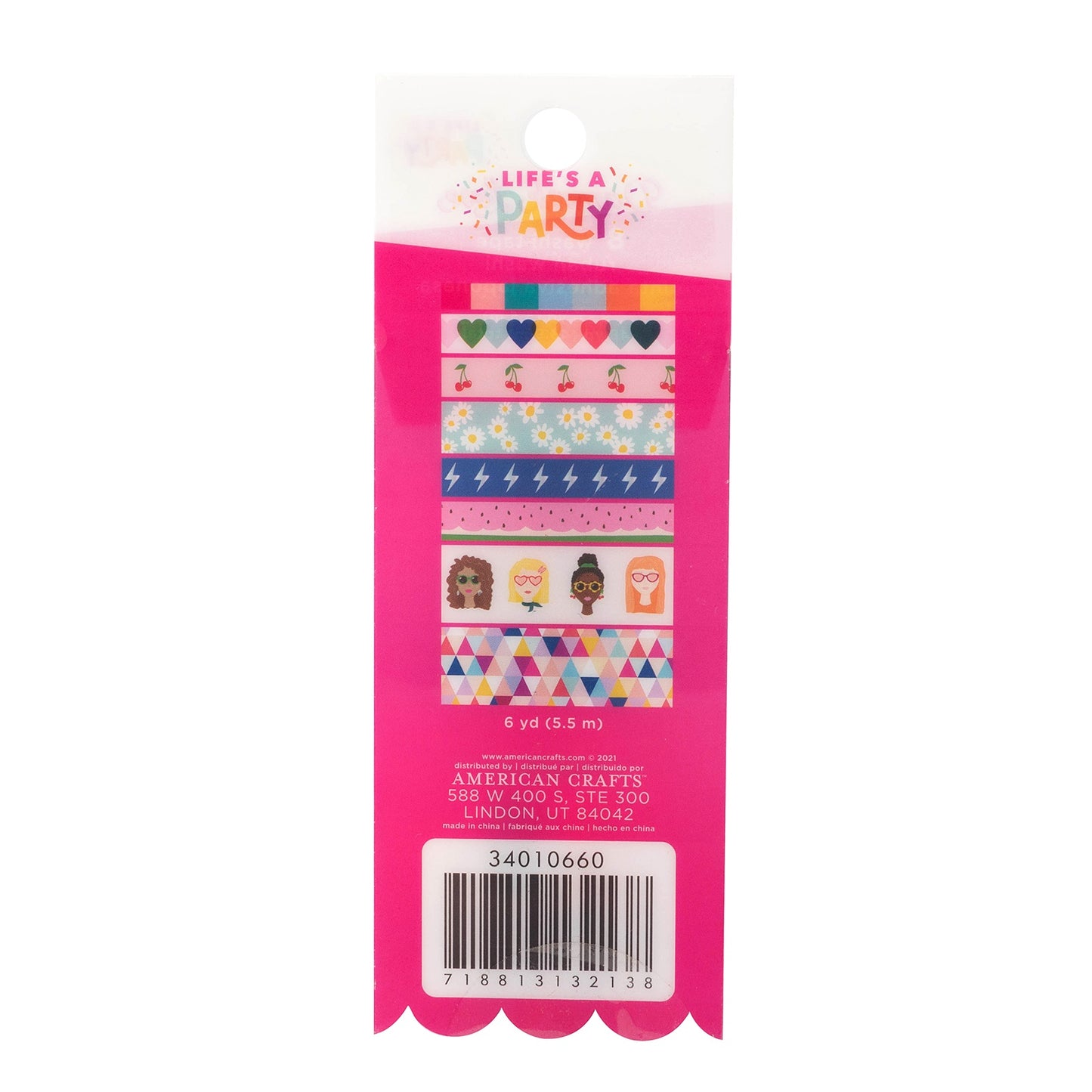 Damask Love Life's A Party Washi Tape 8/Pkg