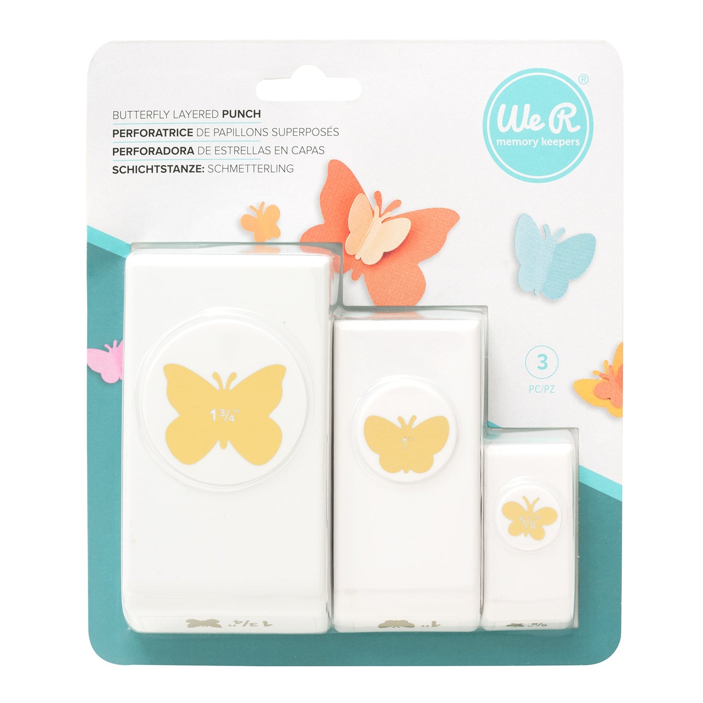 We R Memory Keepers Layering Punches 3/Pkg-Butterfly