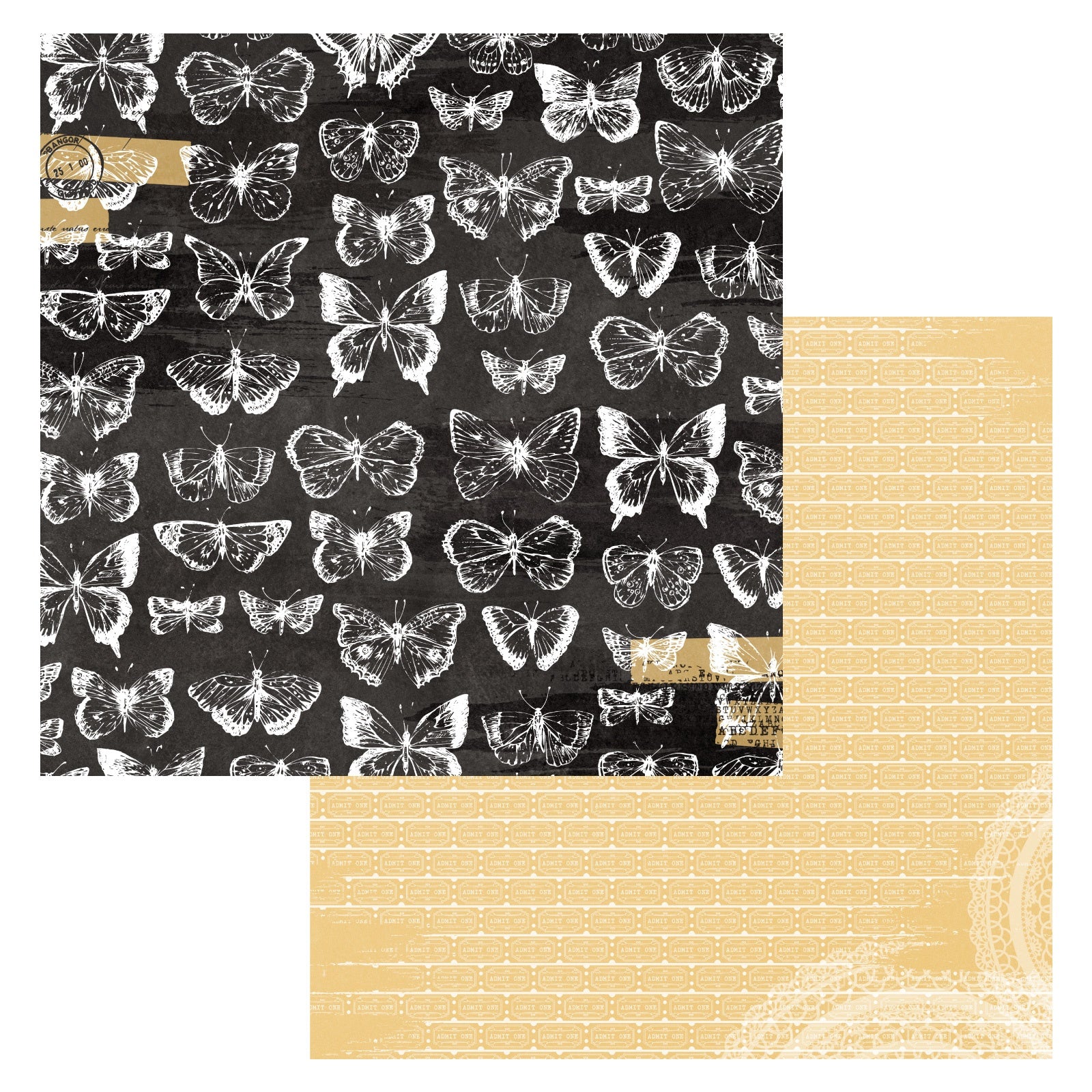 Butterfly Scrapbook Paper 8.5 x 11 Inches, 40 Pages: 20 Double Sided Sheets  with 10 Designs