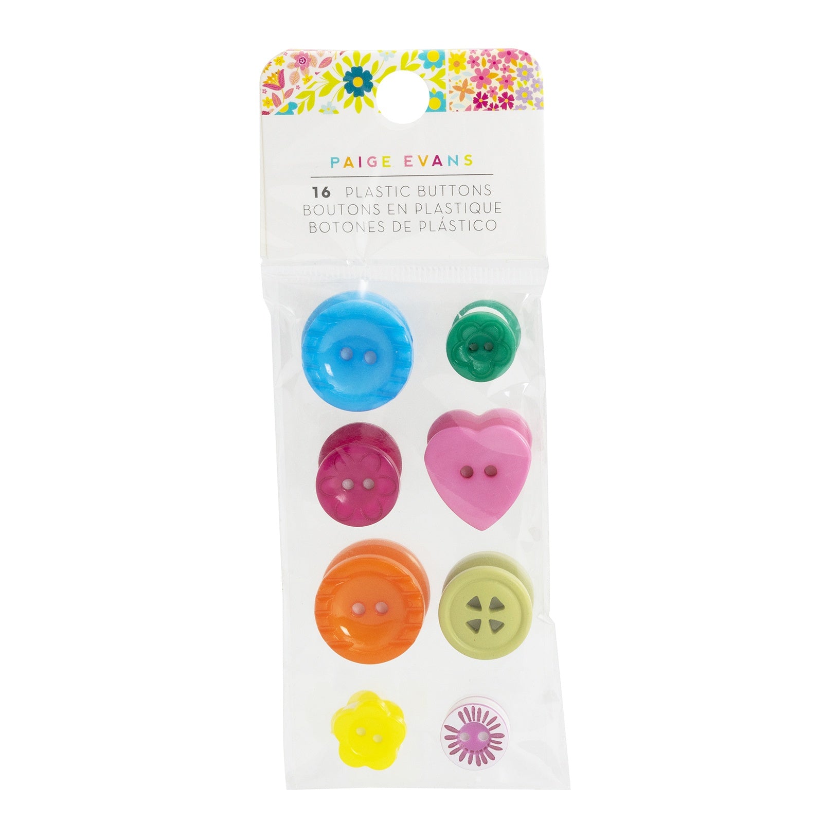 Paige Evans Splendid Plastic Buttons, 16pcs