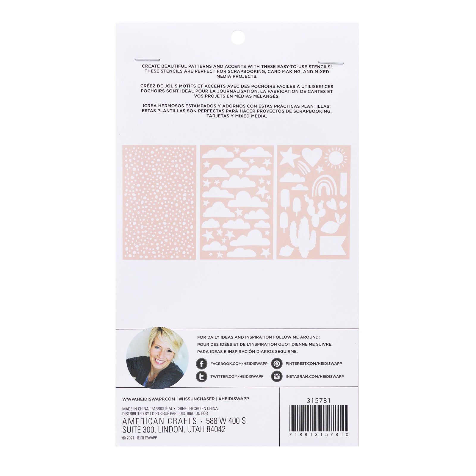 Heidi Swapp Sun Chaser Stencils 3/Pkg