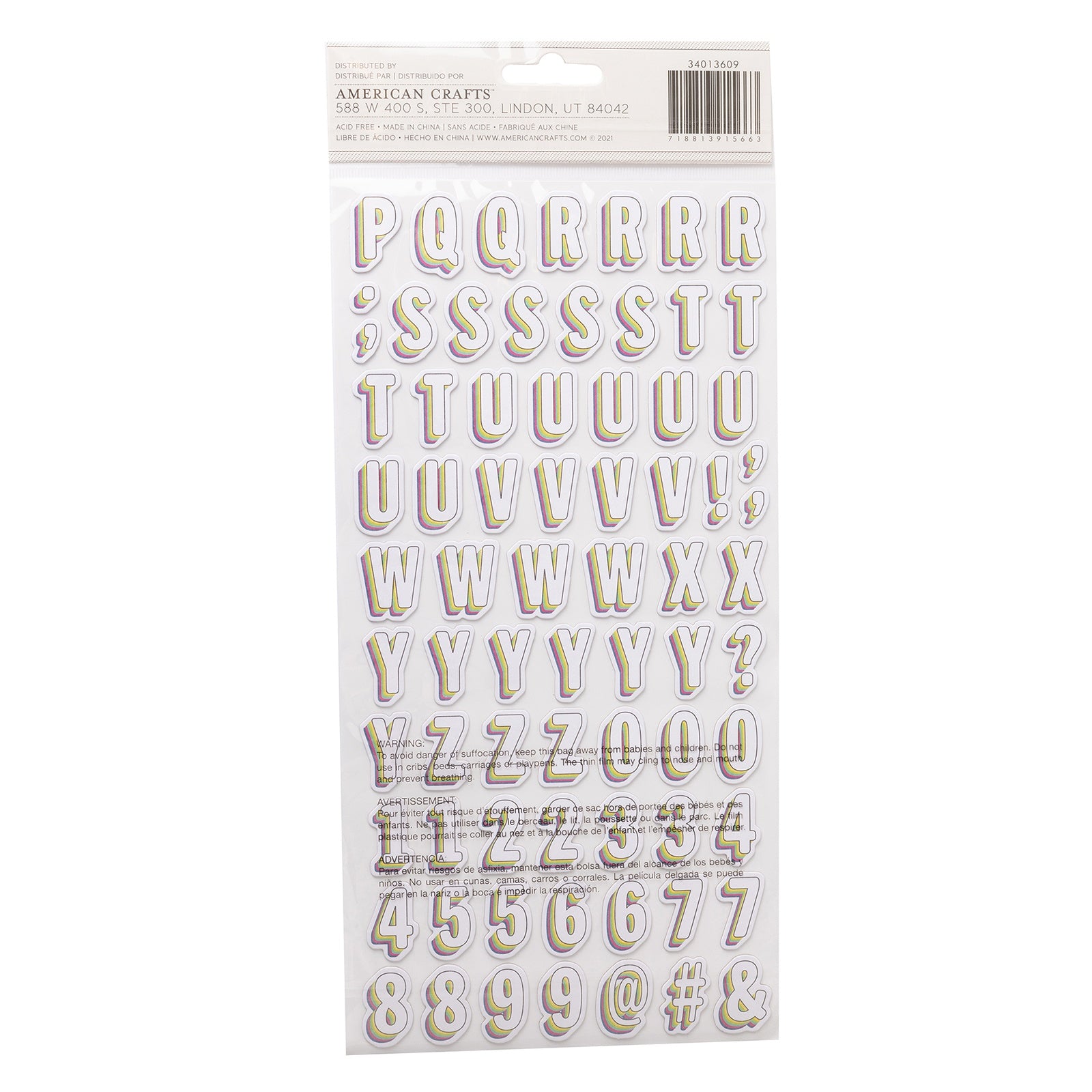 American Crafts Thickers NIKI RIKI Glitter Letters Stickers – Scrapbooksrus