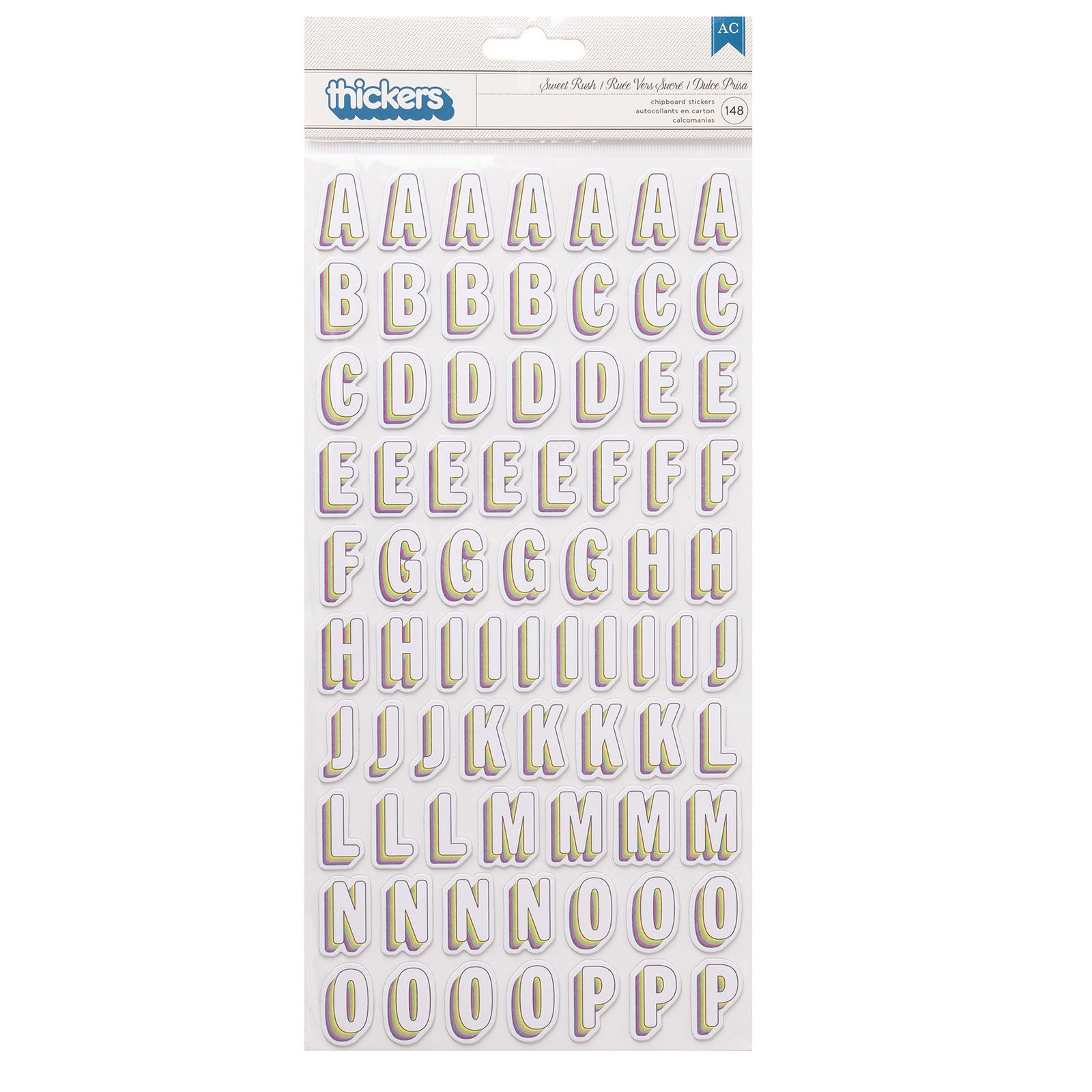 Vicki Boutin Sweet Rush Thickers Stickers - Alpha/Chipboard, 148 Pack