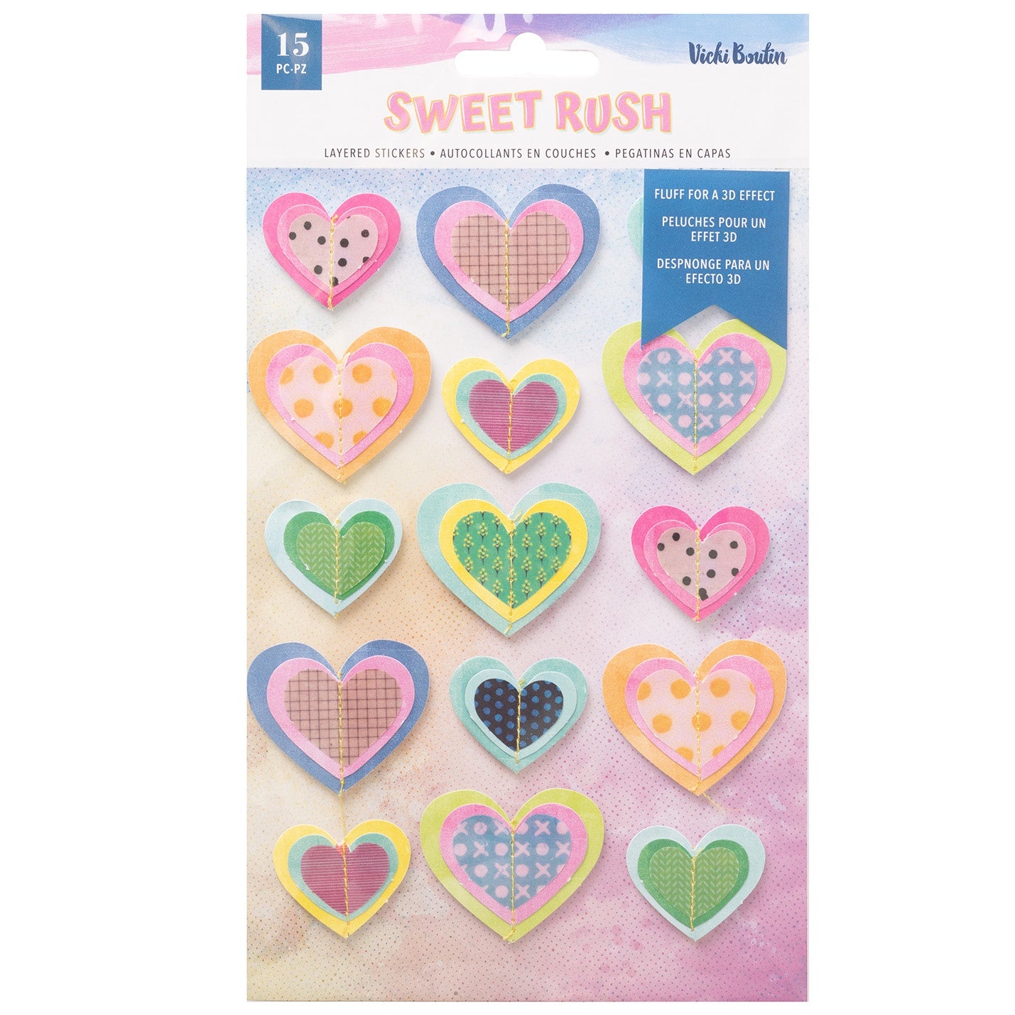 Vicki Boutin Sweet Rush Layered Stickers 15/Pkg