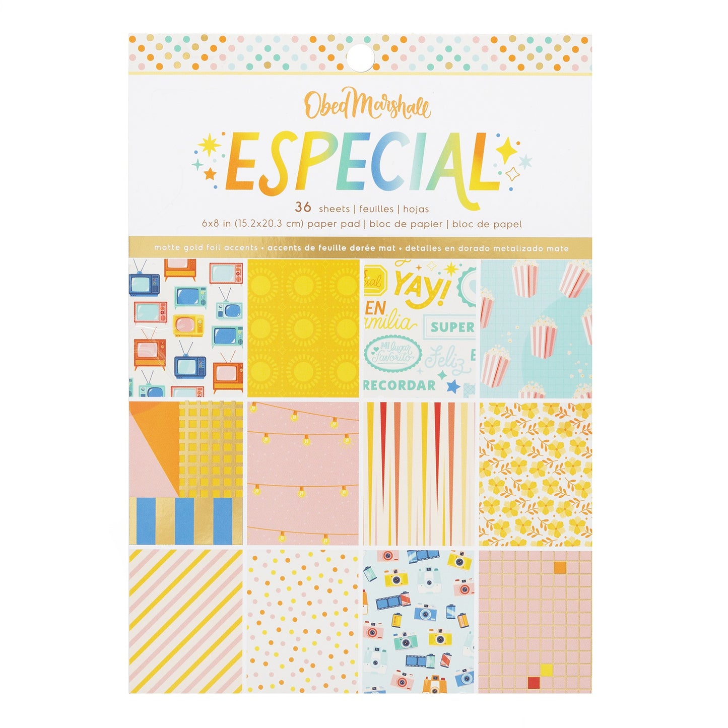 American Crafts Single-Sided Paper Pad 6"X8" 36/Pkg-Obed Marshall Especial