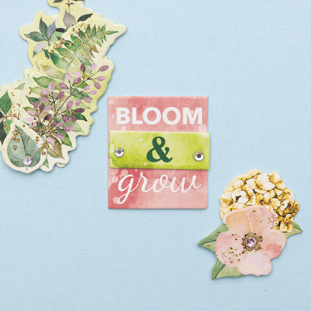 BoBunny Willow & Sage Layered Chipboard Stickers, 8pcs