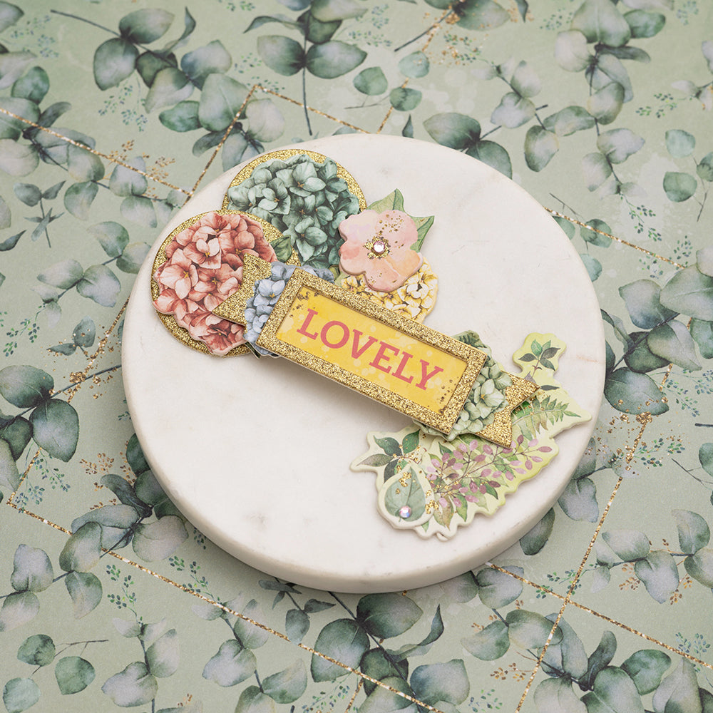 BoBunny Willow & Sage Layered Chipboard Stickers, 8pcs