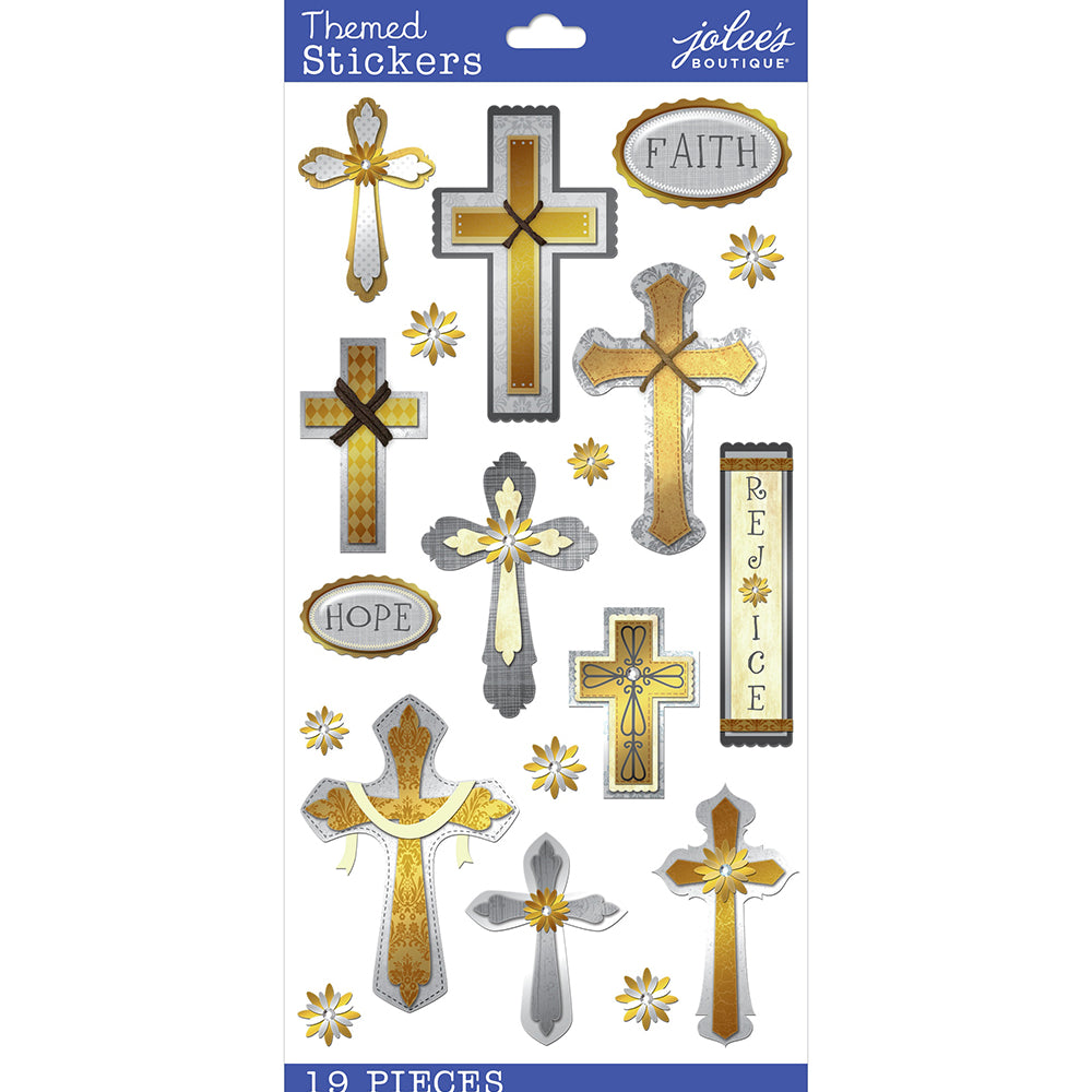 Jolee's Boutique Themed Stickers - Faith Hope Rejoice, 19pcs