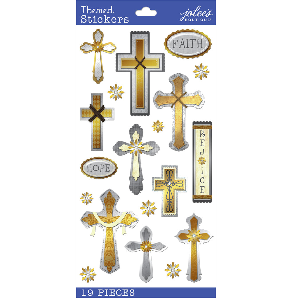 Jolee's Boutique Themed Stickers - Faith Hope Rejoice, 19pcs