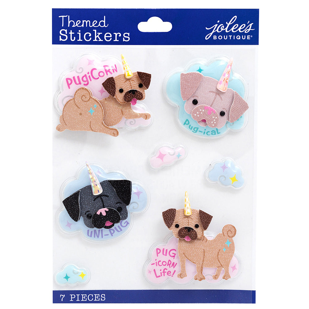 Jolee's Boutique Themed Stickers - Dimensional Pugicorn, 7pcs
