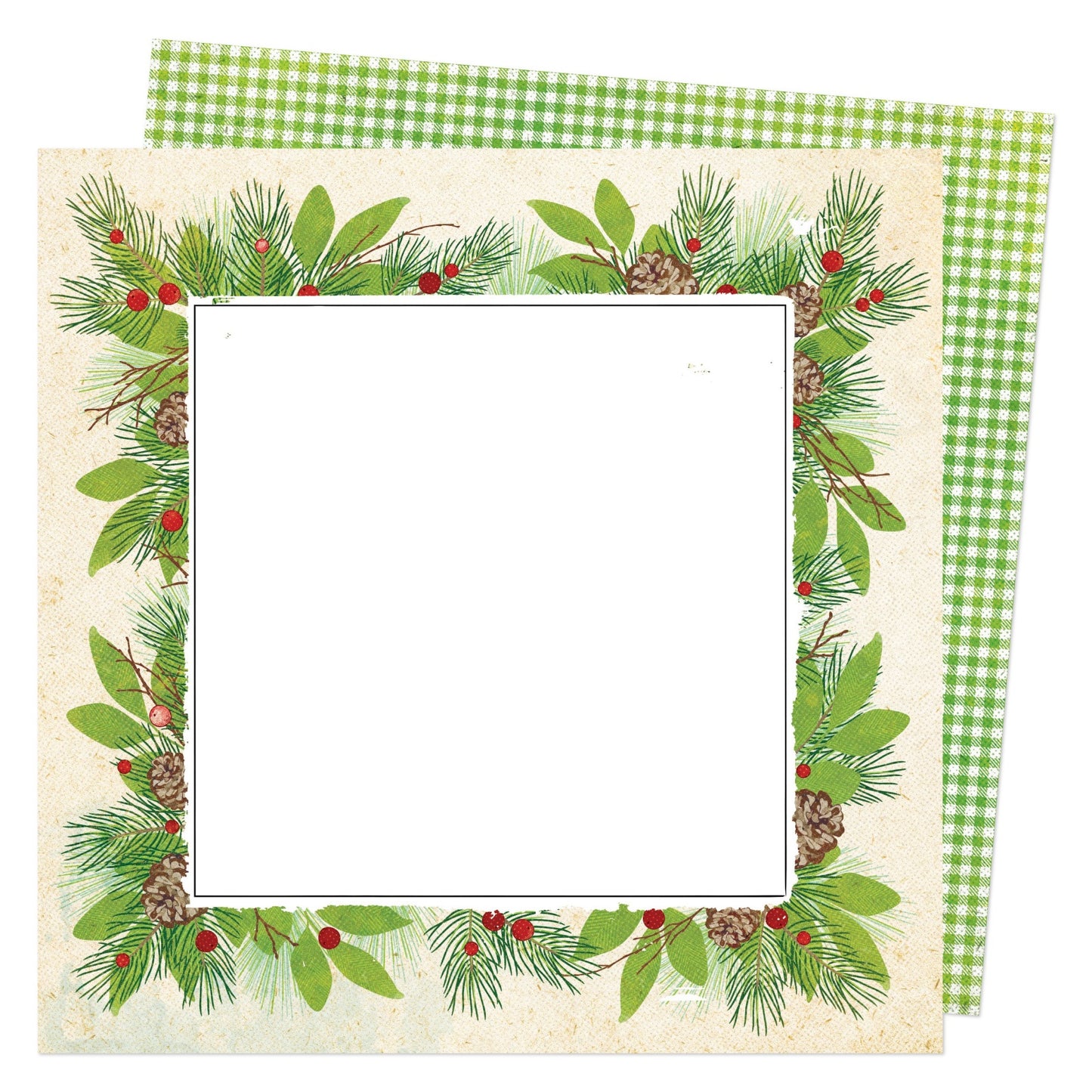 Vicki Boutin Evergreen & Holly Dble-Sided Cardstock 12"X12"