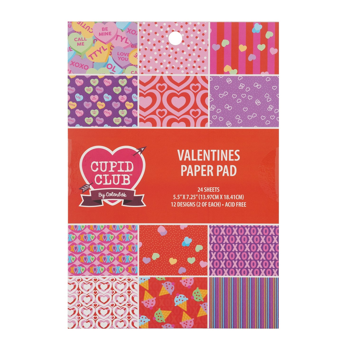Colorbok Cupid Club Paper Pad 7.5"X5.5" 24/Pkg-Valentines